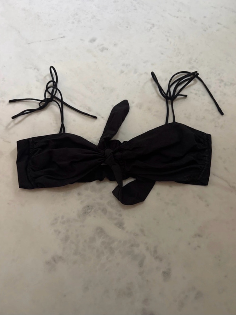 Adika Black Tie-Front Bandeau Top